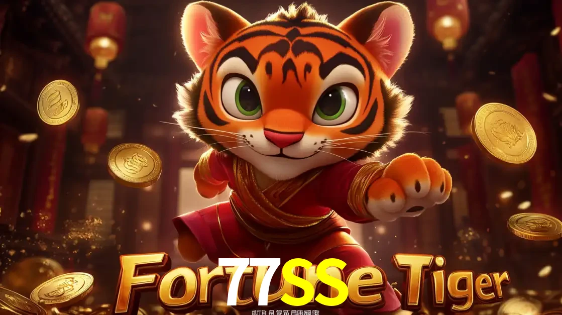 O carismático mascote do jogo de slot Fortune Tiger, um tigre fofo em pose de artes marciais, pronto para trazer sorte e multiplicadores de ganhos no cassino online 77SS.